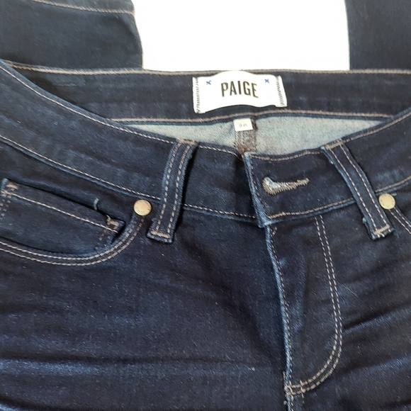 Paige Peg Super Skinny Blue Denim Jeans - Picture 3 of 5